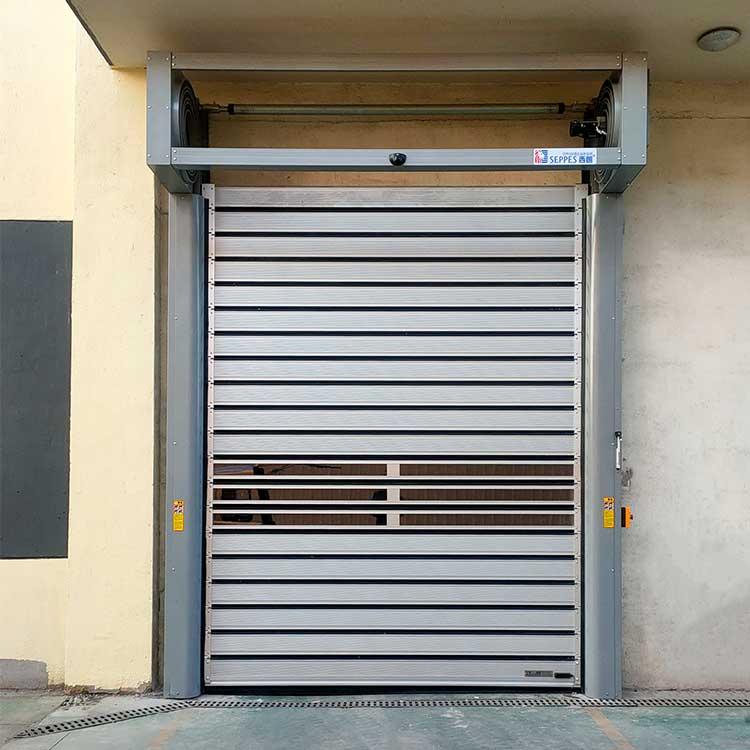 High speed spiral door