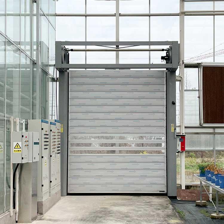High speed spiral door